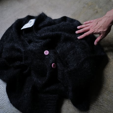8周年記念店頭限定 Kid Mohair Cardigan "Charcoal Black Pink"