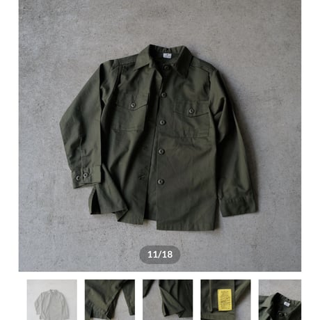 ［for WOMEN］USARMY Olive Green Shirts_deadstock_Cタイプ_前面左下にスレあり