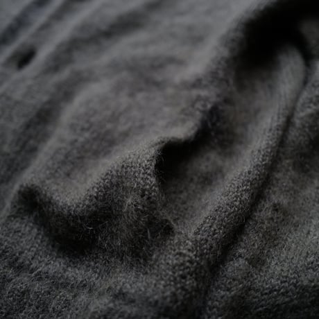Kid Mohair Cardigan "Olive Gray"