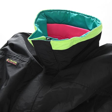 [L] Old Columbia 90s deadstock Black × Mint × Pink