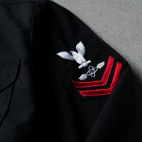 ［17 XXL fit］U.S.NAVY Black Shirt_deadstock_no.17