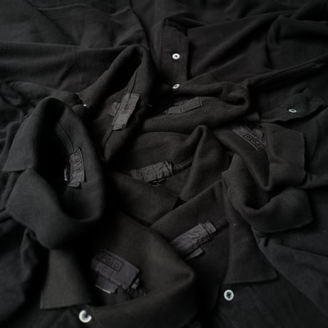 ［White Button］Super Black_VINTAGE POLO SHIRT_made in USA