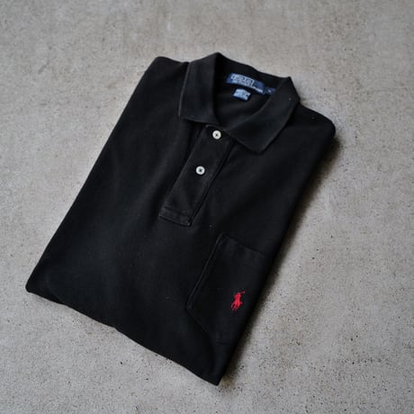 ［M］POLO SHIRT_MADE IN USA_80-90s vintage_black
