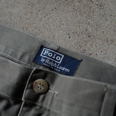 ［W34 L30］VINTAGE POLO CHINO 2tuck PANTS_Military Olive_no.4