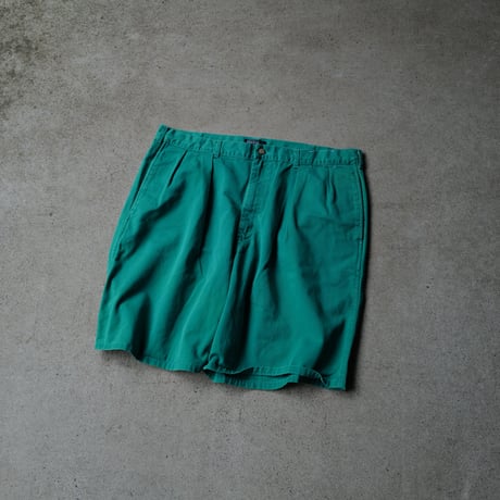 ［W38］Vintage Polo 2tuck Green Shorts_no.1