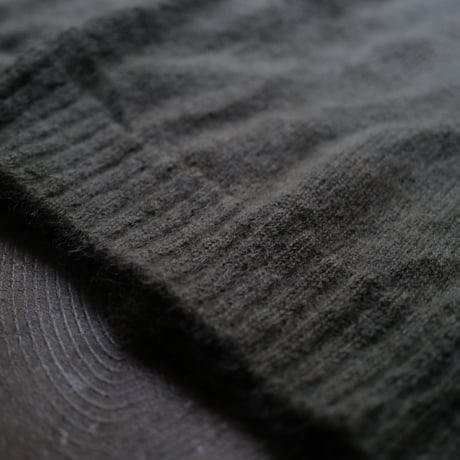 Kid Mohair Cardigan "Olive Gray"