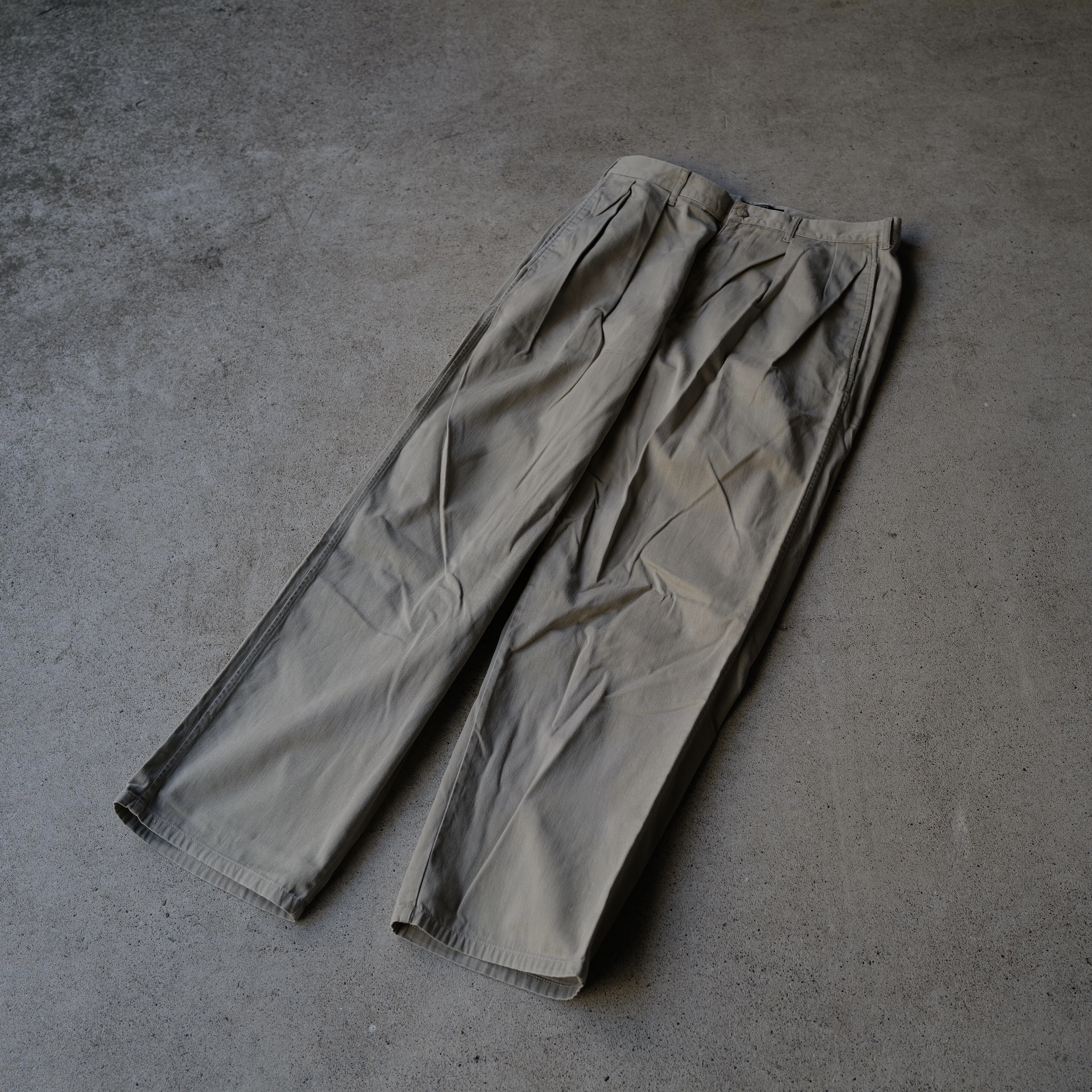 W34 L30] VINTAGE POLO CHINO 2tuck PANTS_Milita