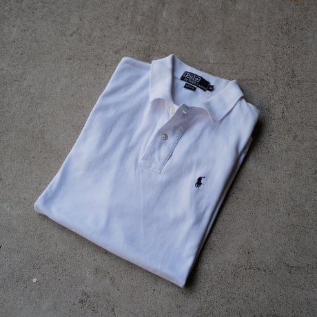 ［M］POLO SHIRT_MADE IN USA_80-90s vintage_white