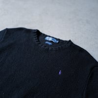 ［XL］Vintage Polo Cotton Knit_Black