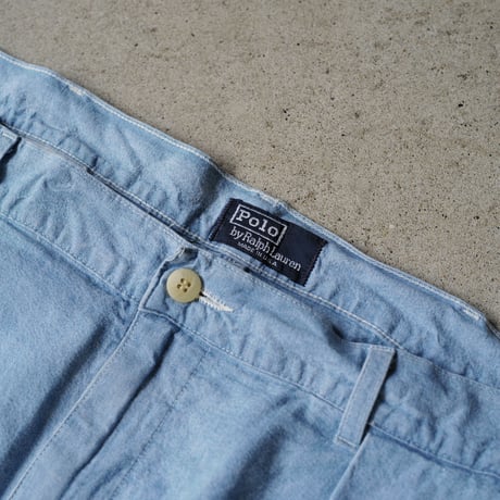 [W36 L32] POLO Chambray 2tuck pants_MADE IN USA_80-90s vintage_no.3