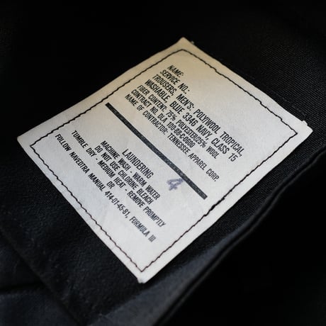 ［W37 L29］Vintage Black Pants_USNAVY Trousers_deadstock_no.1