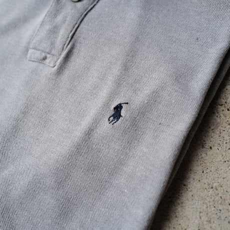 ［XL］POLO SHIRT_MADE IN USA_80-90s vintage_gray