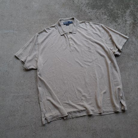 ［XXL］POLO SHIRT_MADE IN HONG KONG_90s vintage_COYOTE_no.1
