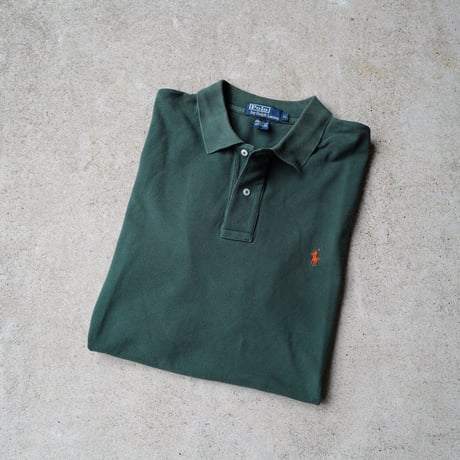 ［XL］POLO SHIRT_MADE IN USA_80-90s vintage_green