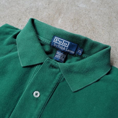［XL］POLO SHIRT_MADE IN USA_80-90s vintage_green