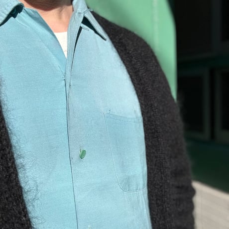Kid Mohair Cardigan "Military Black"