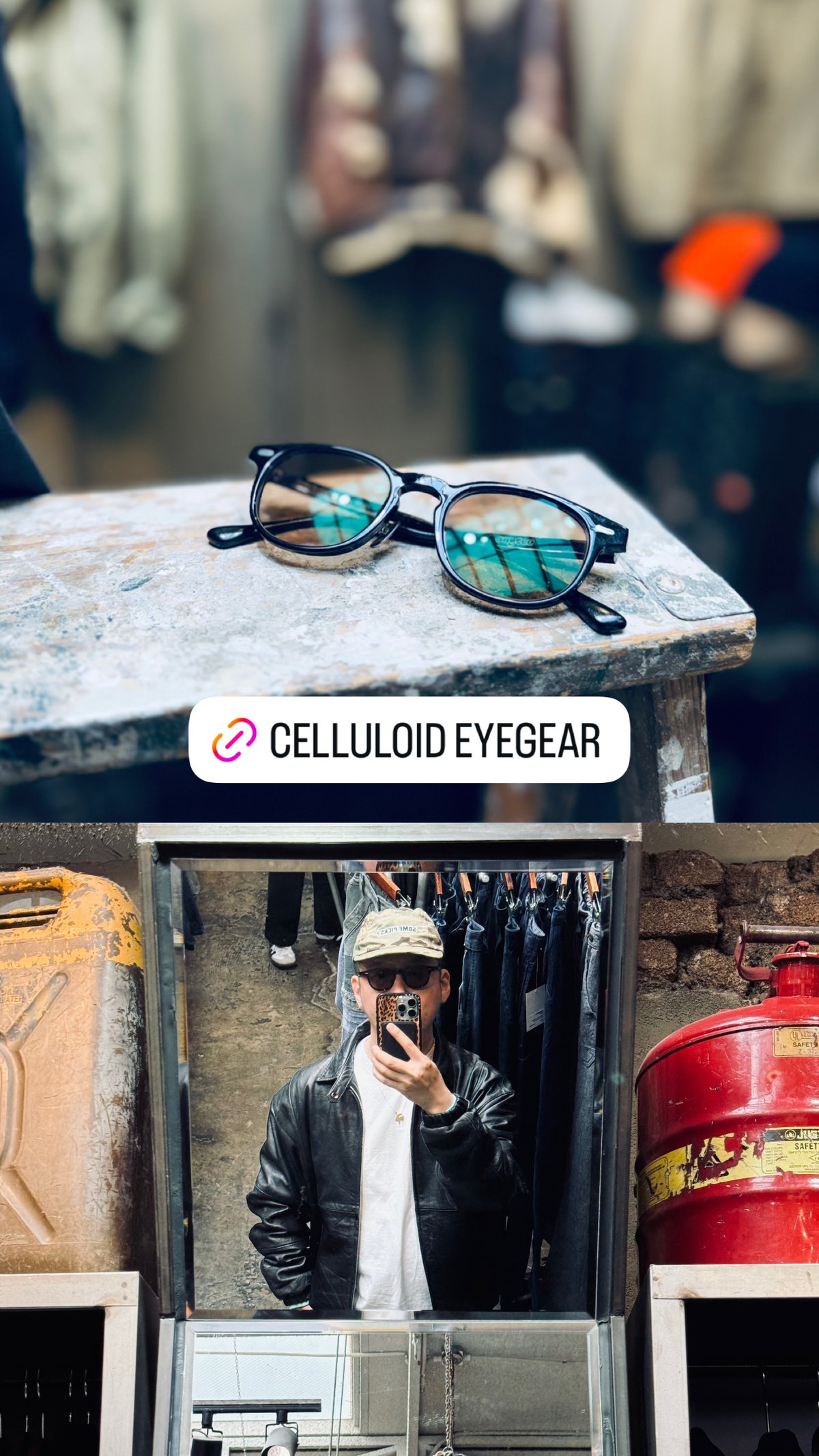 anytee classics] Celluloid Eyegear_Black×Brown