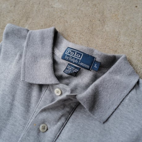 ［L］POLO SHIRT_MADE IN USA_80-90s vintage_gray