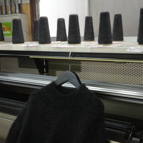 Kid Mohair Reversible Knit "Charcoal Black"