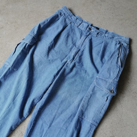 [W35 L32] POLO Chambray Cargo pants_MADE IN USA_80-90s vintage_no.1