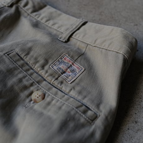 [W34 L30] VINTAGE POLO CHINO 2tuck PANTS_Military Color_no.1