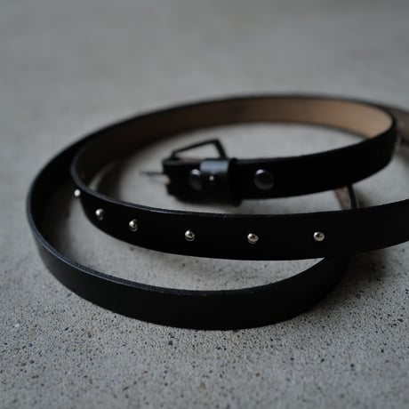 [anytee classics]  Narrow Long Belt_Black Black