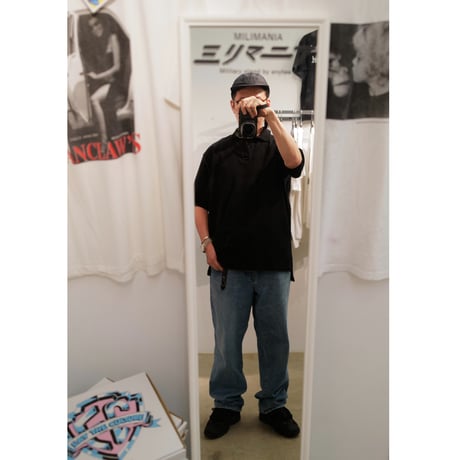 ［White Button］Super Black_VINTAGE POLO SHIRT_made in USA