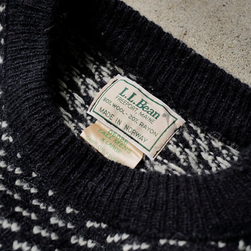 XL-TALL］L.L.Bean_Washable Sweater Birds-Eye_de