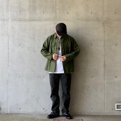 ［XL fit］USARMY Olive Green Shirts_First Model_no.10