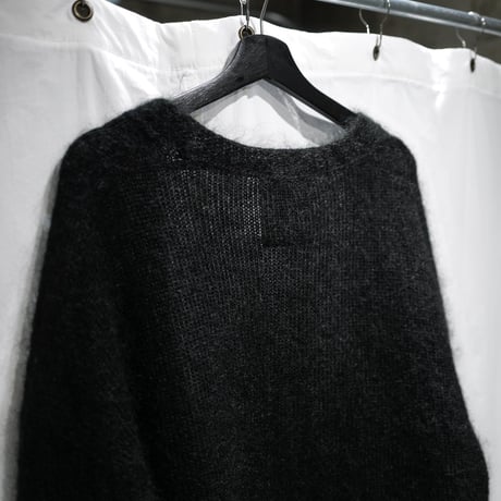Kid Mohair Cardigan "Black Pink"