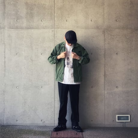 ［XL fit］USARMY Olive Green Shirts_First model_no.10