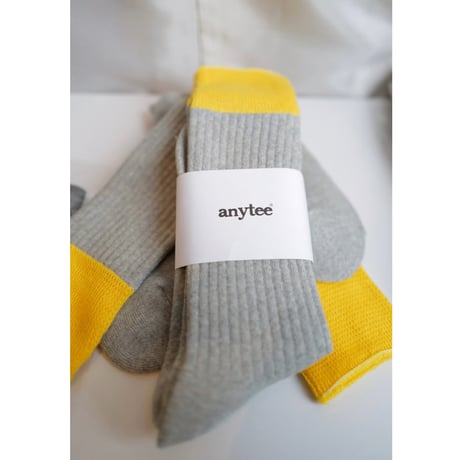 Comfort Rib Pile Socks_Gray×Yellow