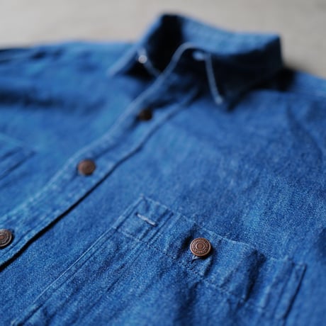 ［L］POLO Metal Button Denim SHIRTS_90s vintage