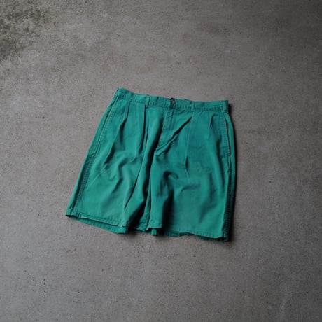 ［W36］Vintage Polo 2tuck Green Shorts_no.2