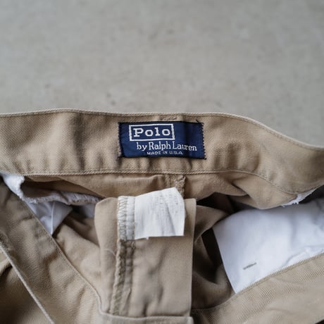 [W38] POLO CHINO 2tuck shorts_made in USA_80-90s vintage_no.38