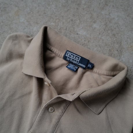 ［XL］POLO SHIRT_MADE IN USA_80-90s vintage_coyote