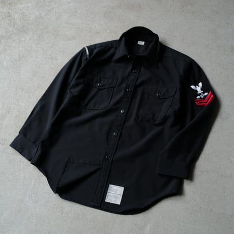 ［17 XXL fit］U.S.NAVY Black Shirt_deadstock_no.17