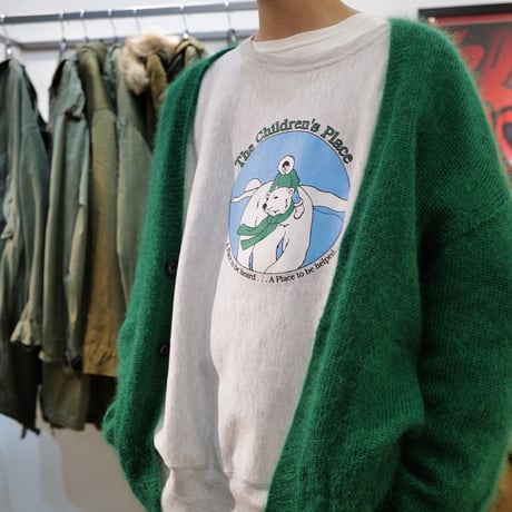 Kid Mohair Cardigan "Chiyoda Green"