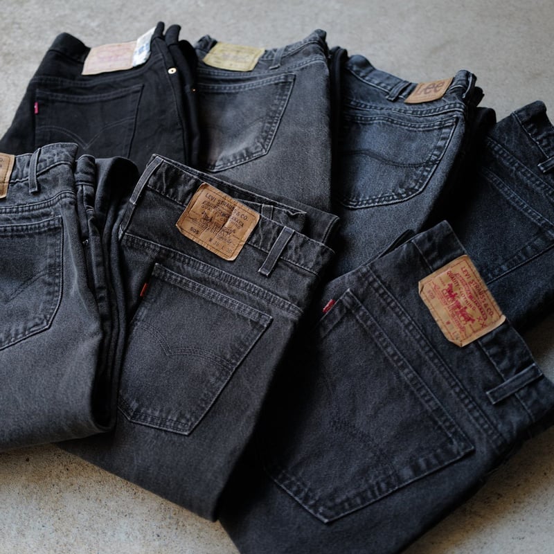 90sLevi's USA製 550サルファブラックデニム W34L30 硫化染 超希少】Levi's アメリカ製 先染めブラックデニム 黒550 W34L30