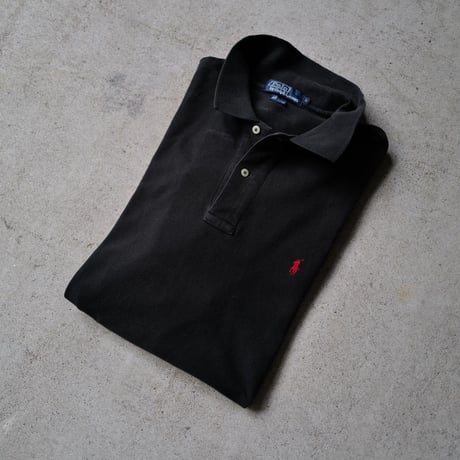 ［L］POLO SHIRT_MADE IN USA_80-90s vintage_black