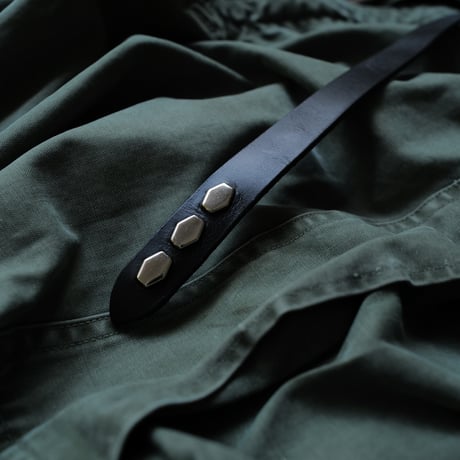 [anytee classics]  Narrow Long Belt_Black Black