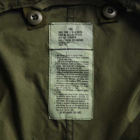 ［L］m65 parka_Plastic Zipper_deadstock_no.271