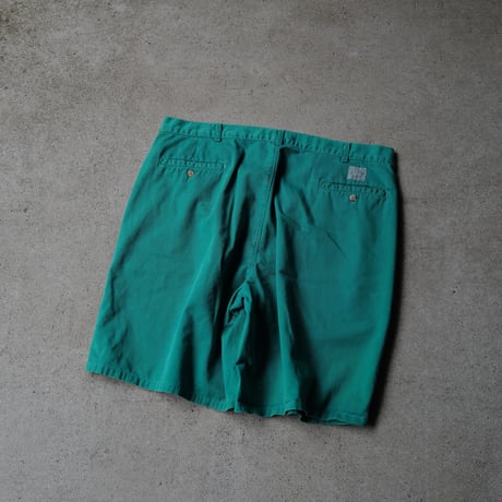 ［W38］Vintage Polo 2tuck Green Shorts_no.1
