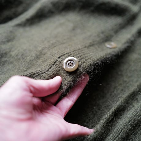 Kid Mohair Cardigan "Military Green"