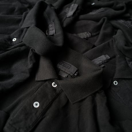 ［White Button］Super Black_VINTAGE POLO SHIRT_made in USA