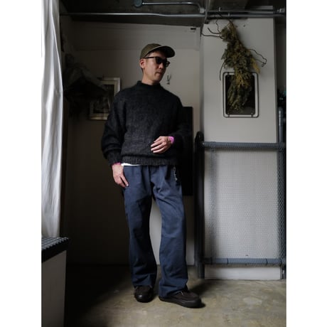 Kid Mohair Reversible Knit "Charcoal Black"