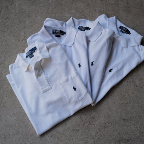 ［L］POLO SHIRT_MADE IN USA_80-90s vintage_white