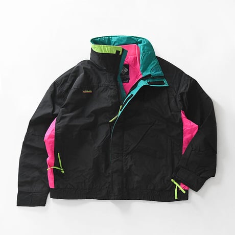 [L] Old Columbia 90s deadstock Black × Mint × Pink