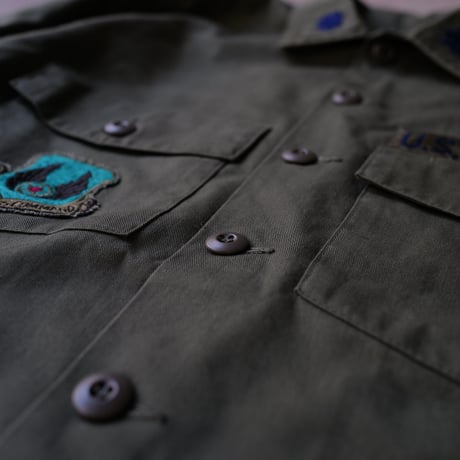 ［16 1/2 XL fit］USAIRFORCE Olive Green "BIG" Shirt_no.00