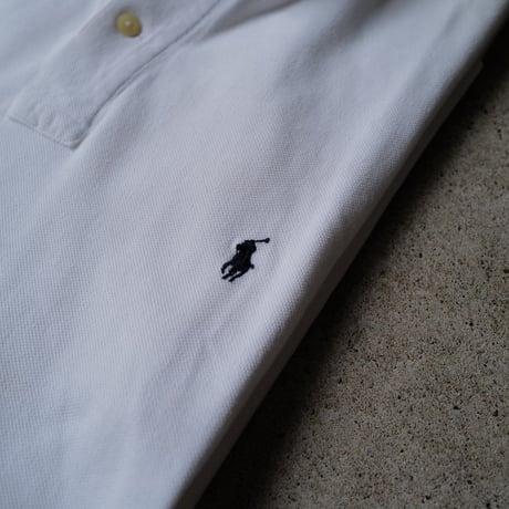 ［L］POLO SHIRT_MADE IN USA_80-90s vintage_white